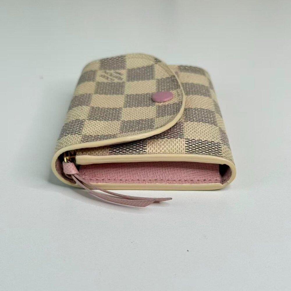 Louis Vuitton Damier Azur Wallet with Classic Checkerboard Design and PinkButton - Picture 4 of 8